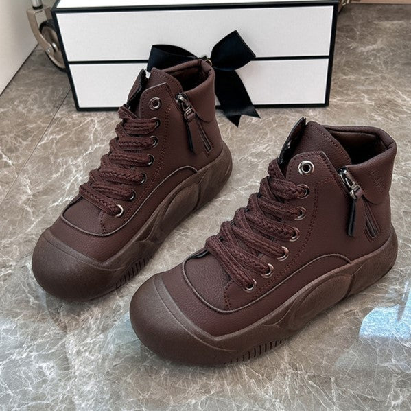 2025 Autumn/Winter High-Top Sneakers for Women, Trendy & Versatile Casual Platform Shoes, Comfortable Stylish Fashionable Streetwear, Breathable and Durable