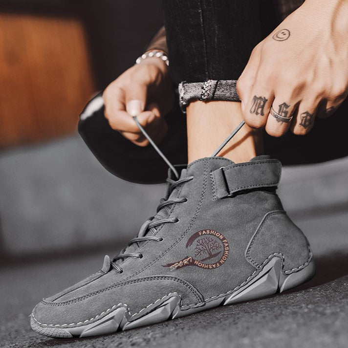 Men’s High-Top Handmade Suede Leather Casual Martin Boots