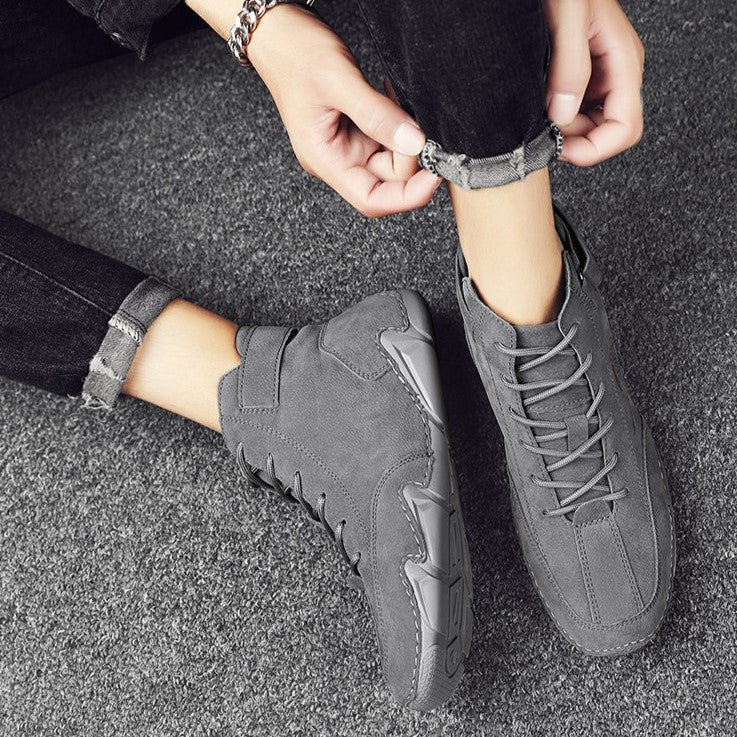 Men’s High-Top Handmade Suede Leather Casual Martin Boots