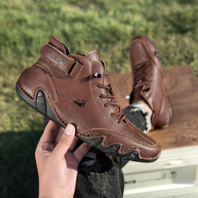 Men’s Octopus High-Top Lace-Up Hand-Sewn Casual Work Boots
