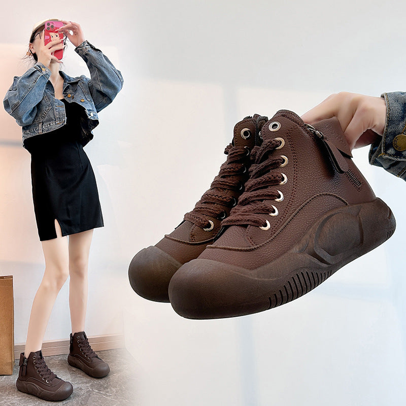 2025 Autumn/Winter High-Top Sneakers for Women, Trendy & Versatile Casual Platform Shoes, Comfortable Stylish Fashionable Streetwear, Breathable and Durable