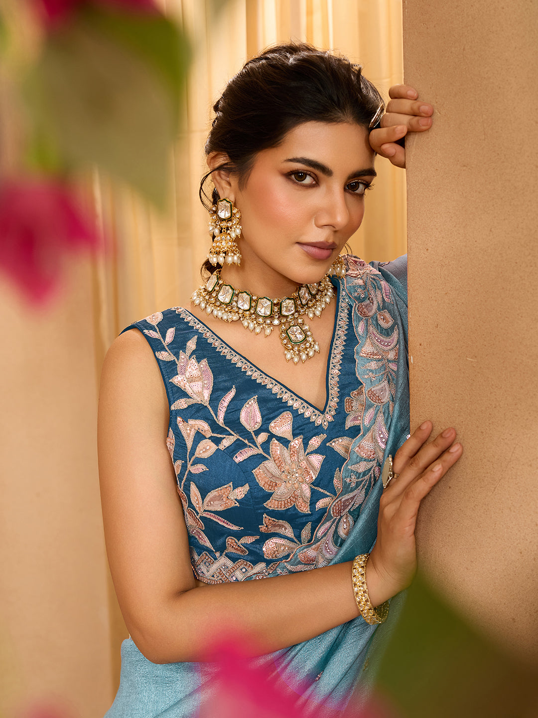 Teal- Silk Fabric Sequins embroidery Semi-Stitched Lehenga & Unstitched Blouse With Dupatta - qivii