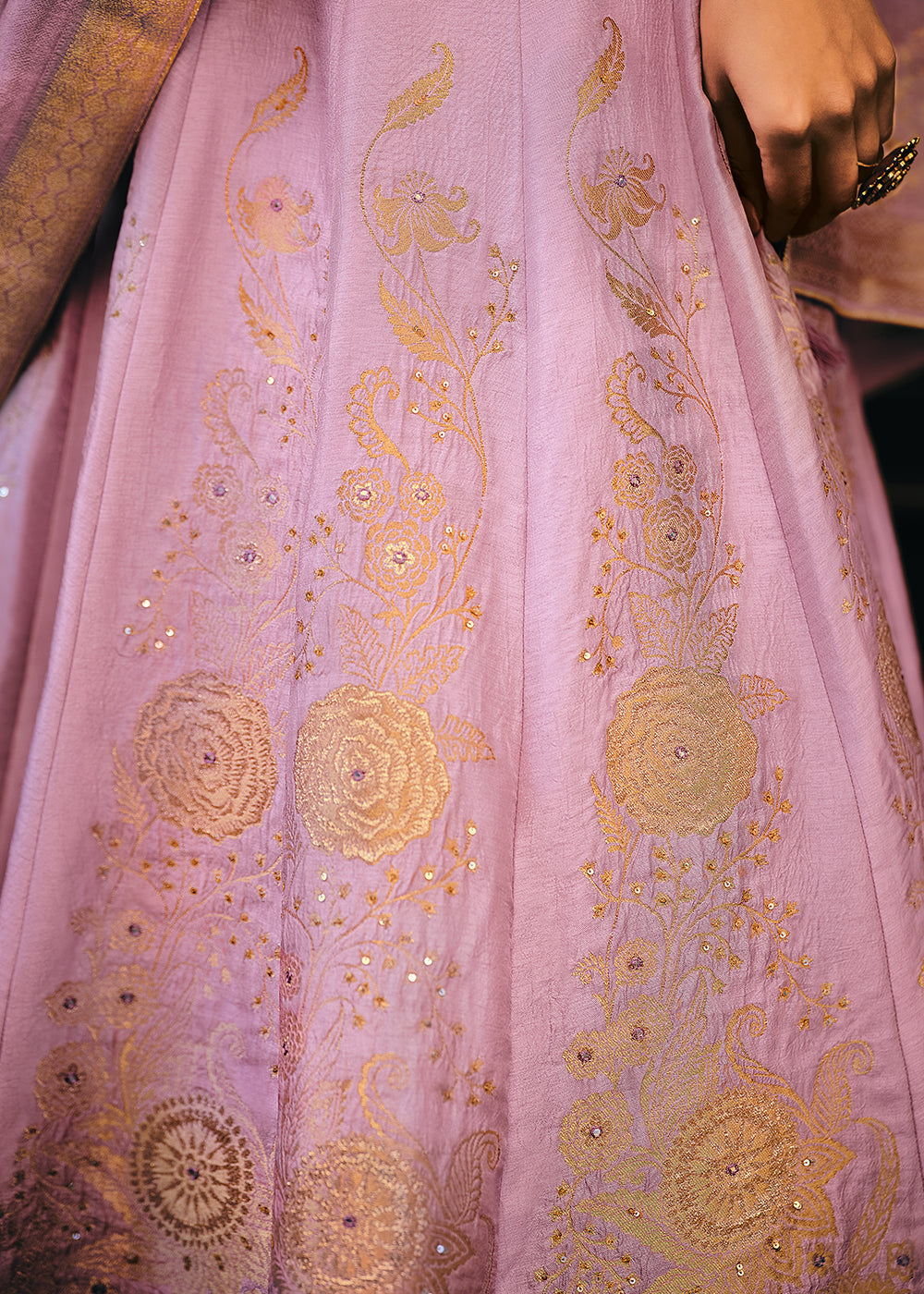 Lavender Purple Viscose Silk Lehenga Choli With Heavy Handwork Embroidery  - By Qivii