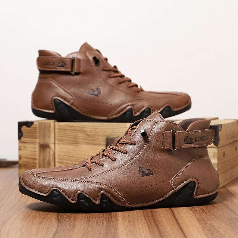 Men’s Octopus High-Top Lace-Up Hand-Sewn Casual Work Boots
