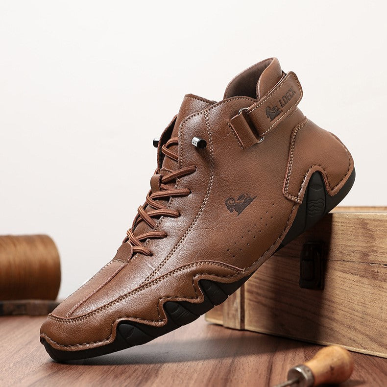 Men’s Octopus High-Top Lace-Up Hand-Sewn Casual Work Boots