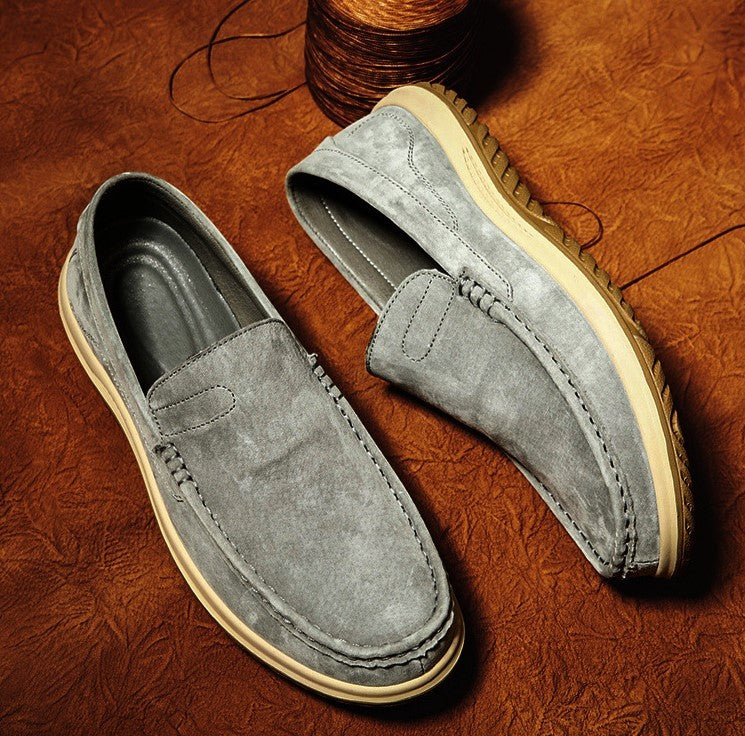 Men's Handmade Suede Lazy Loafers Casual Breathable Slip-On Shoes