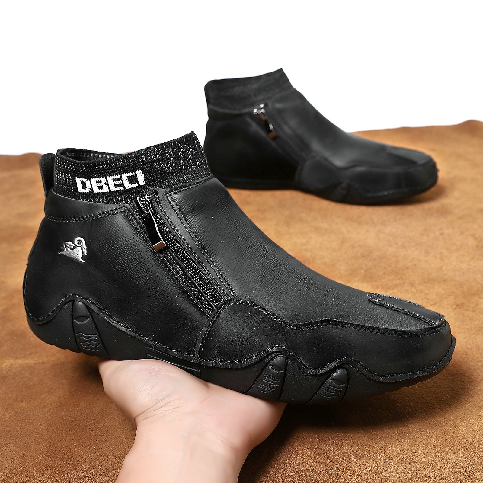 Men's High-Top Martin Boots Winter Warmth and Durability Large Size Outdoor Casual Footwear