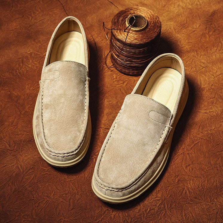 Men's Handmade Suede Lazy Loafers Casual Breathable Slip-On Shoes