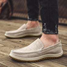 Men's Handmade Suede Lazy Loafers Casual Breathable Slip-On Shoes