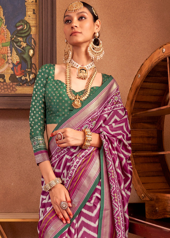 Traditional Indian clothing featuring a beautifully designed silk saree