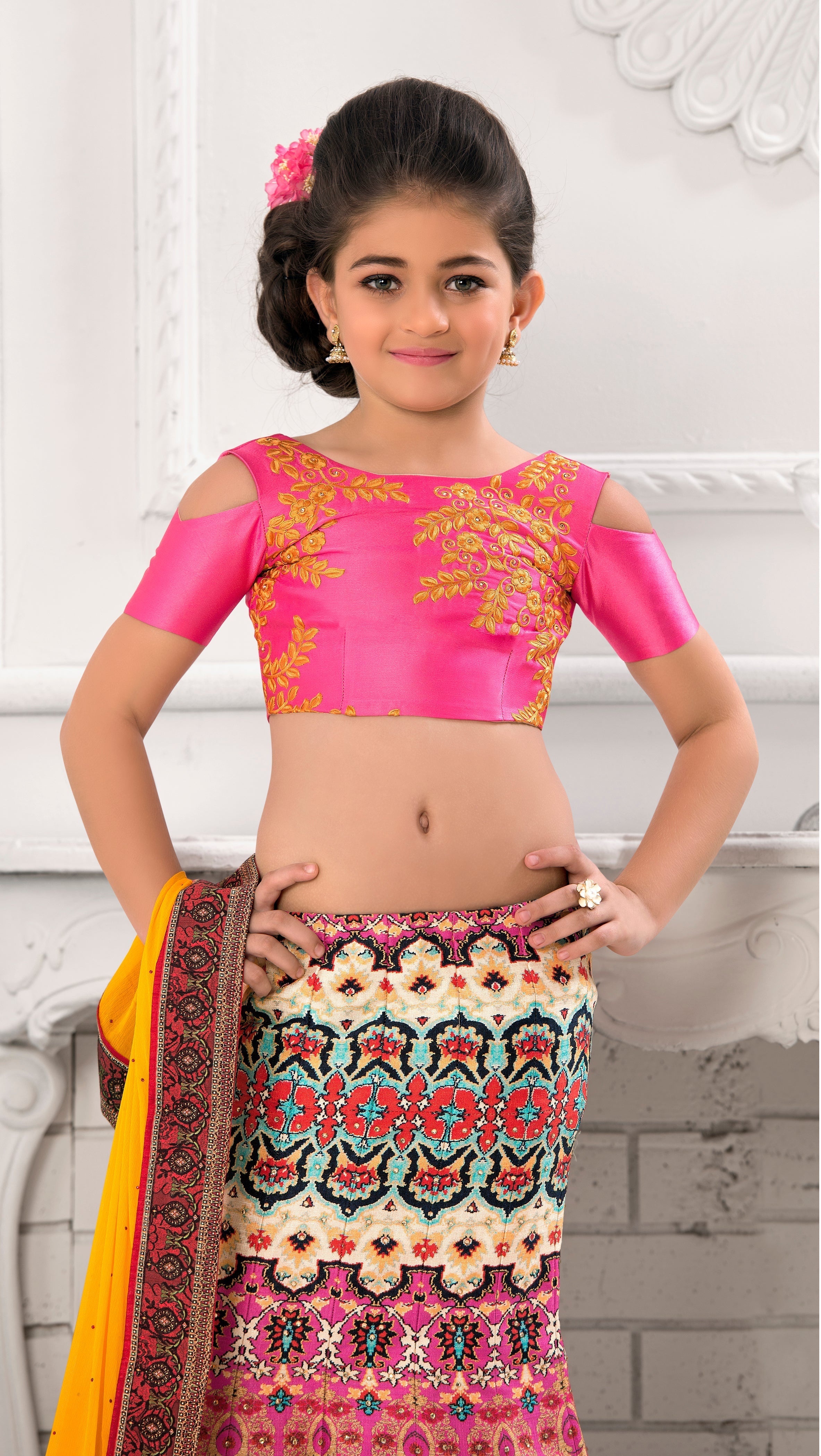 Royal Princess Khadi Mono Silk Kids Lehenga - qivii