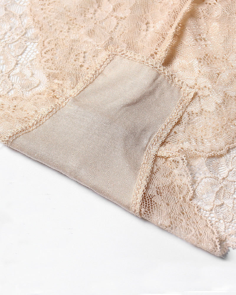 Women's Sexy High Waist Lace High Elasticity Breathable Slim Panties  - By Qivii
