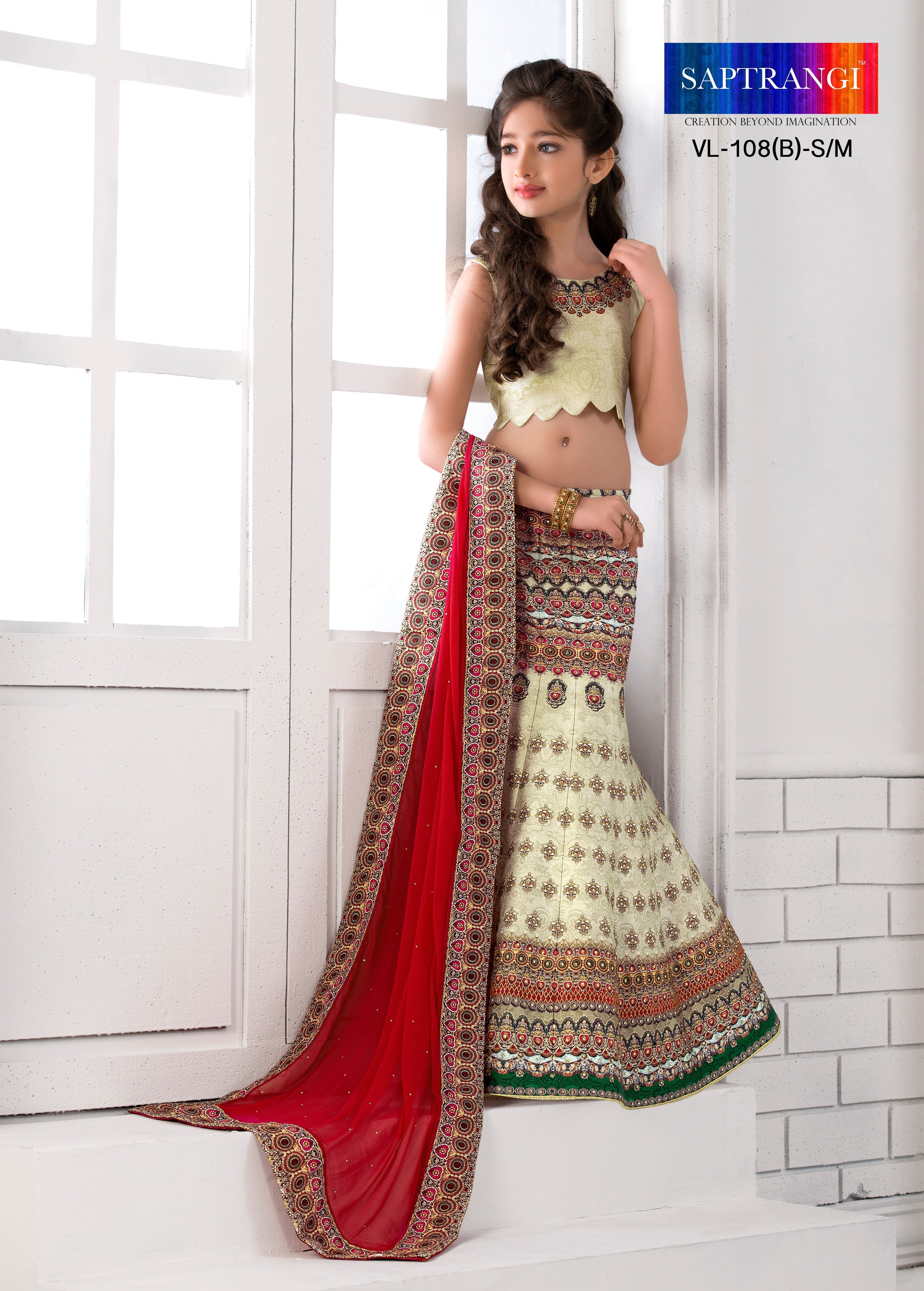 Little Royalty Khadi Mono Silk Lehenga for Kids - qivii
