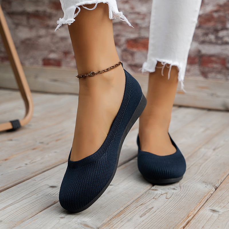Women's Plus Size Round Toe Casual Driving Flats Comfortable Athleisure Loafers