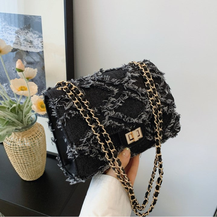 Women's Luxury Vintage Embossed Crossbody Bag – Argyle Quilted Denim Underarm Shoulder Bag for Women | Sophisticated Boho Chic