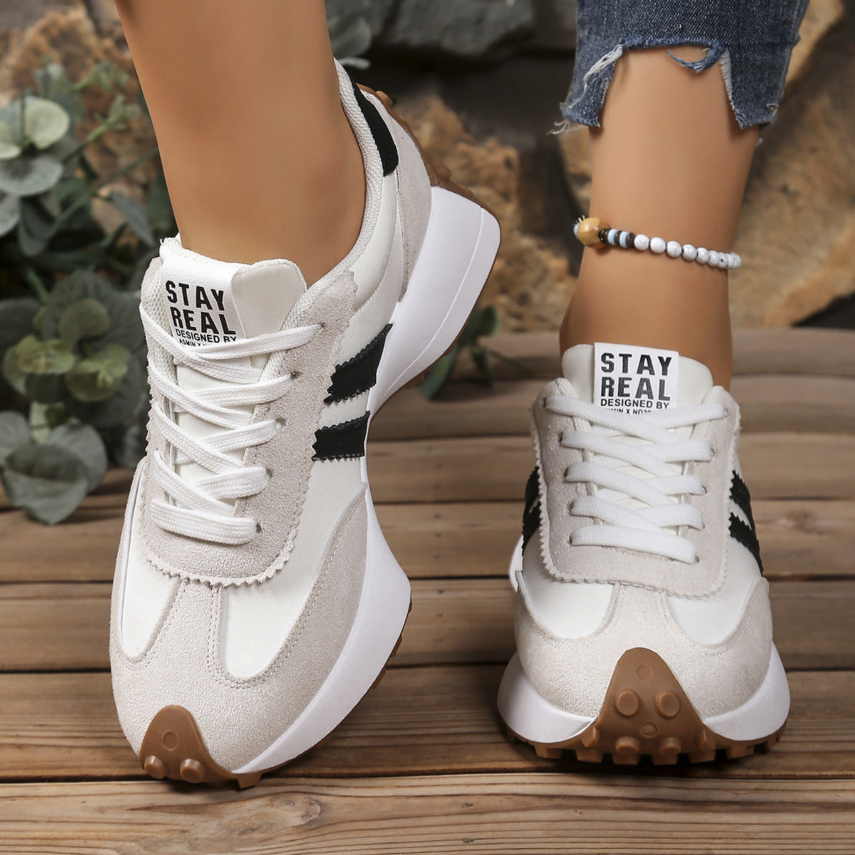 Women's Athena Curve Chunky Retro Runner Sneakers – Extended-Size Vintage Dad Walking Shoes with Sculpted Waist (US 5–11.5)