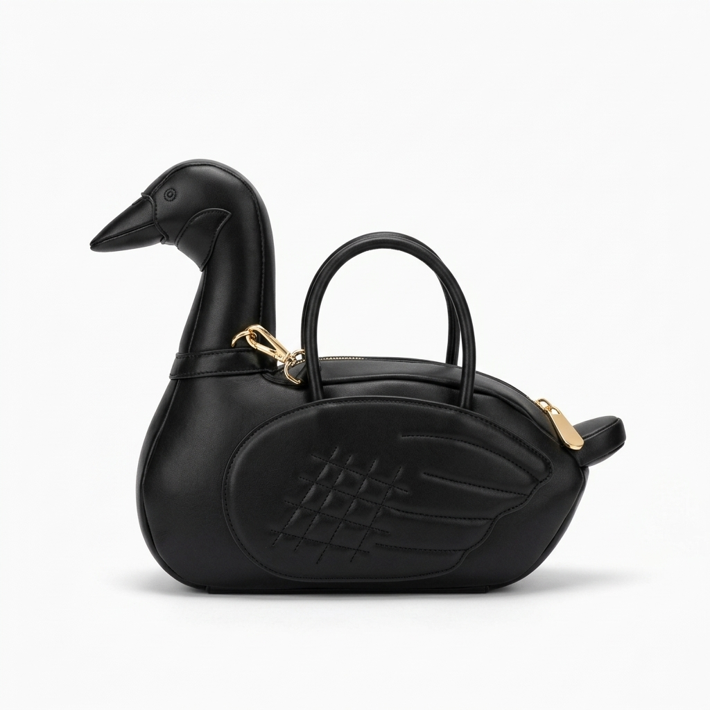 Cygne Noir Bag in Vegan Leather  - By Qivii