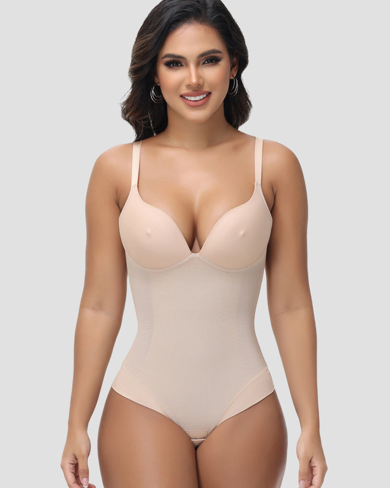 Shapshe® Shapewear Nippel Bra Tummy Control Briefs Bodysuit  - By Qivii