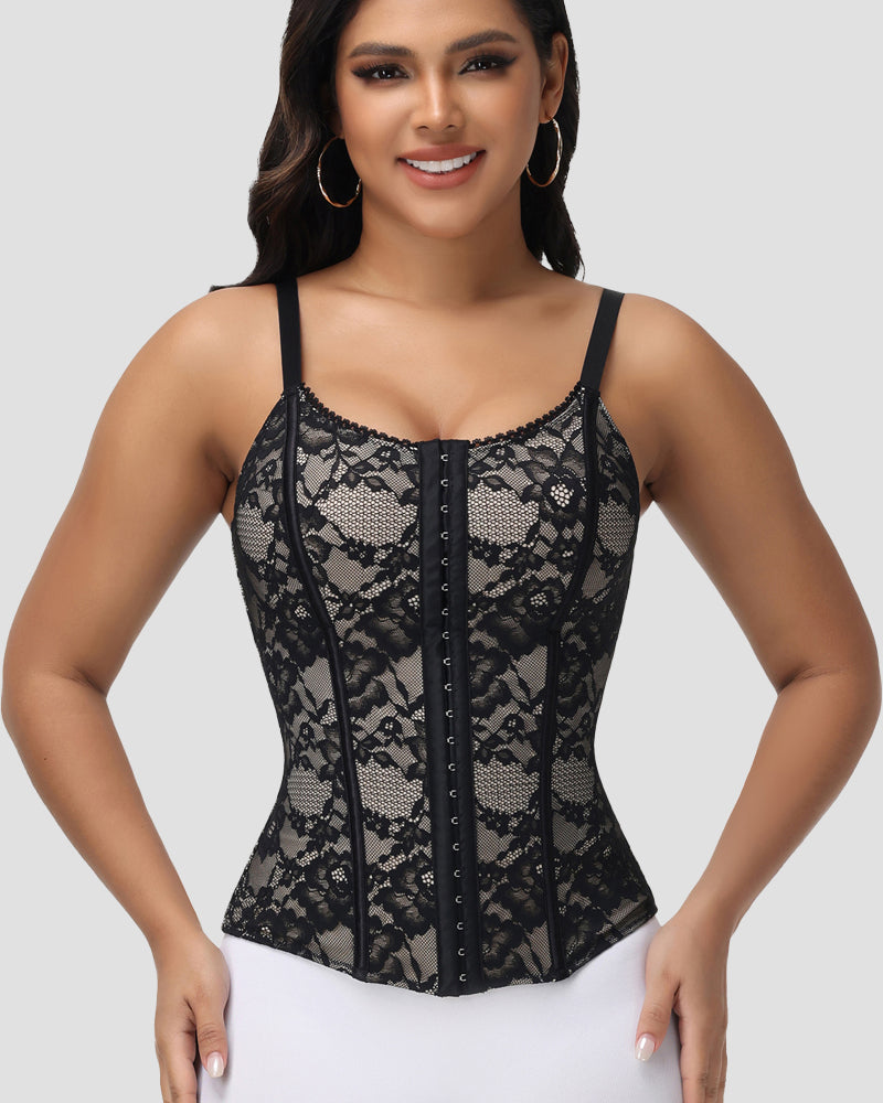 Shapshe® Fajas Colombianas Waist Trainer Floral Lace Corset Top