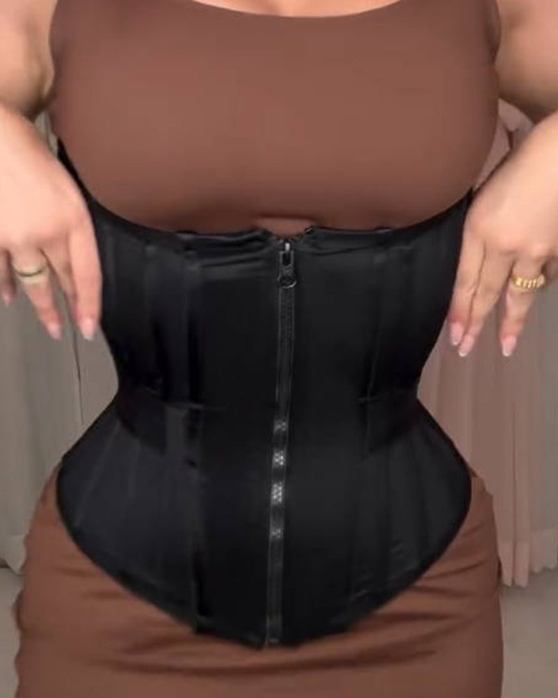 Fajas Colombianas Boned Corset Waist Trainer With Elastic Band
