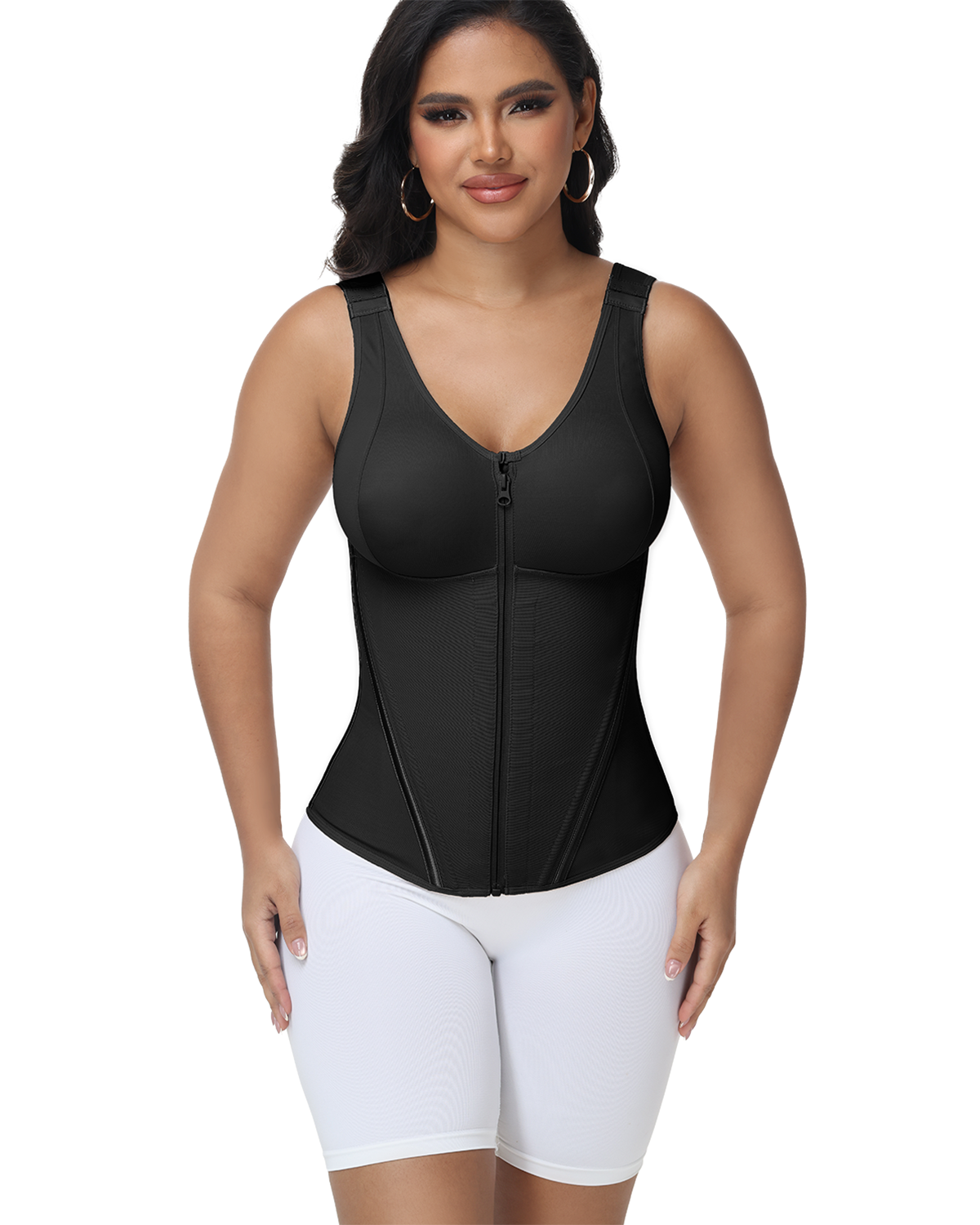 Shapshe® Corset Vest with Padded Bra Front Zipper Waist Trainer  - By Qivii