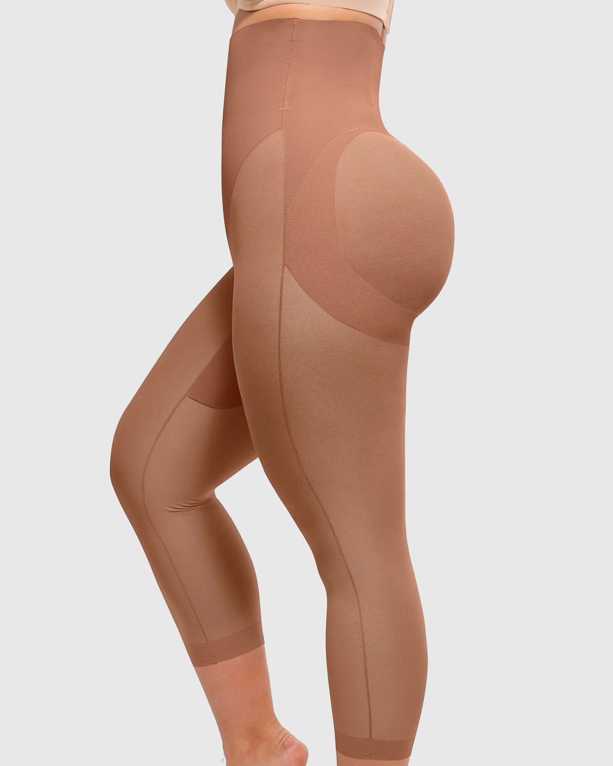 Seamless Tummy Control Butt-Lifting Shaping Mesh Capri Leggings