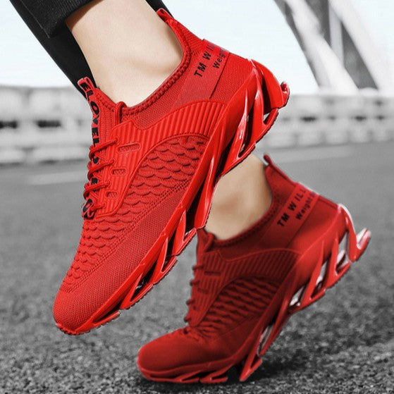 Men's AeroKnit Runner - Extended Fit Breathable Mesh - Platform Sneakers with Blade Sole & Maximum Cushion