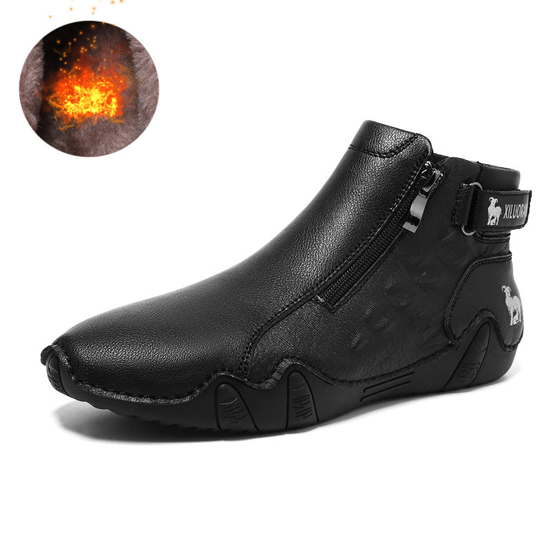 TrailFlex Pro Men's Boots Large Size Zip-Up Combat Boots for Outdoor & Casual Wear