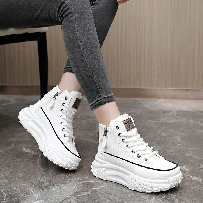 Women's Norevia Side-Zip High-Top Sneakers - Chunky Platform Shoes (US 4-10.5)