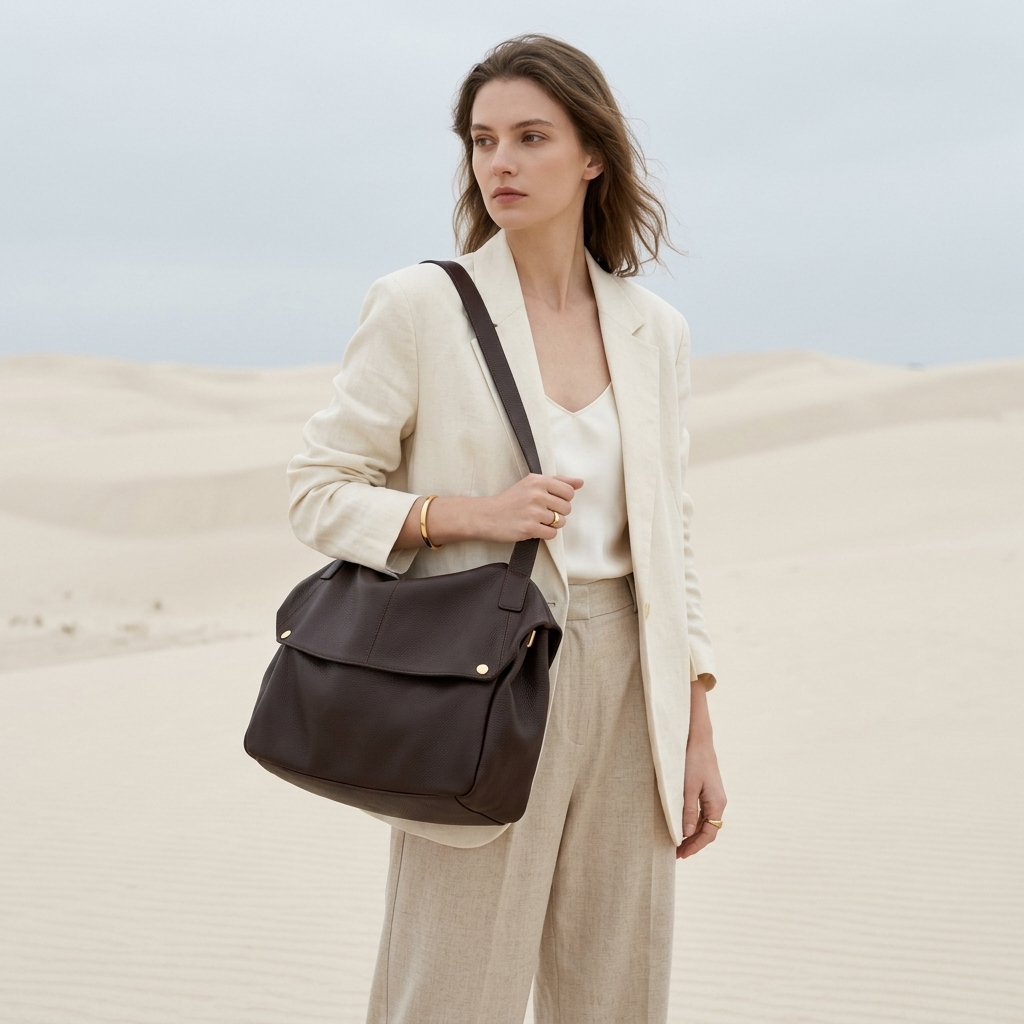 Terra Fold Bag in Pure Leather  - By Qivii