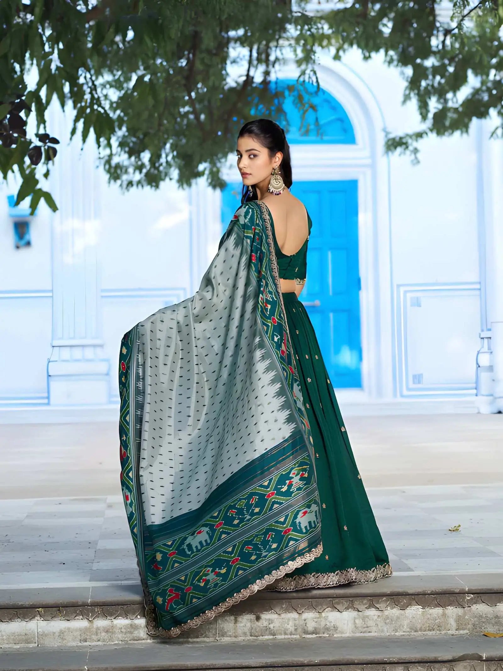 Deep Green Embroidery Lehenga Choli