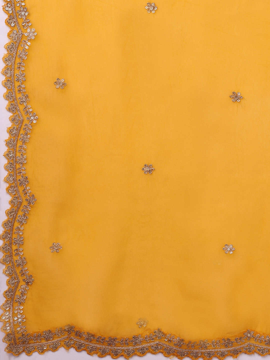 Golden Yellow Jacquard Kurta Suit Set - qivii