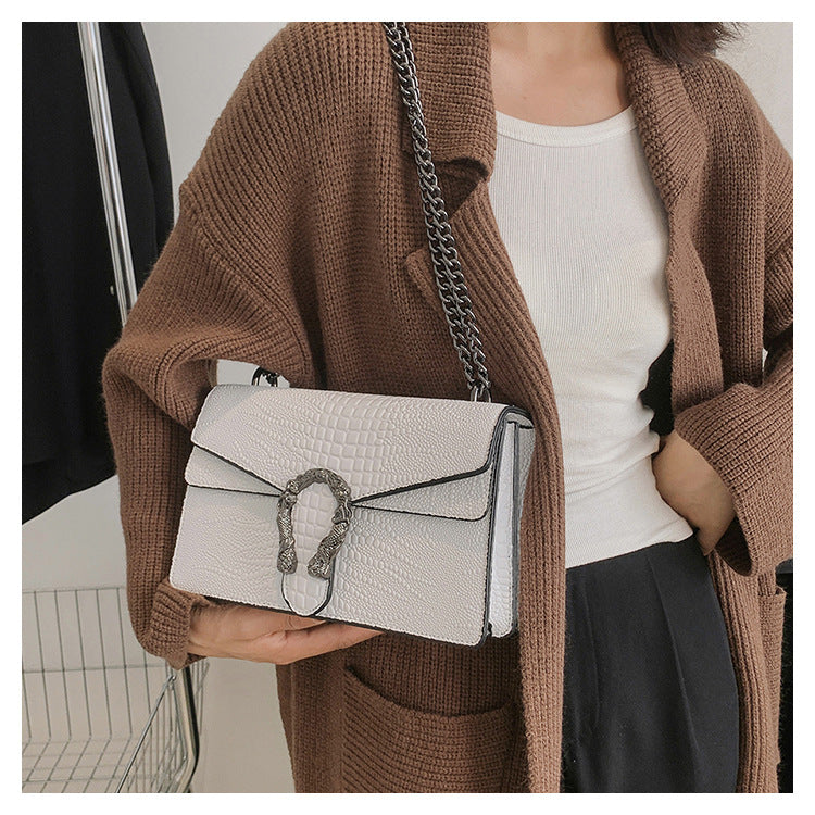 Women's Chain Flap Bag - Trendy PU Leather Shoulder & Crossbody Purse