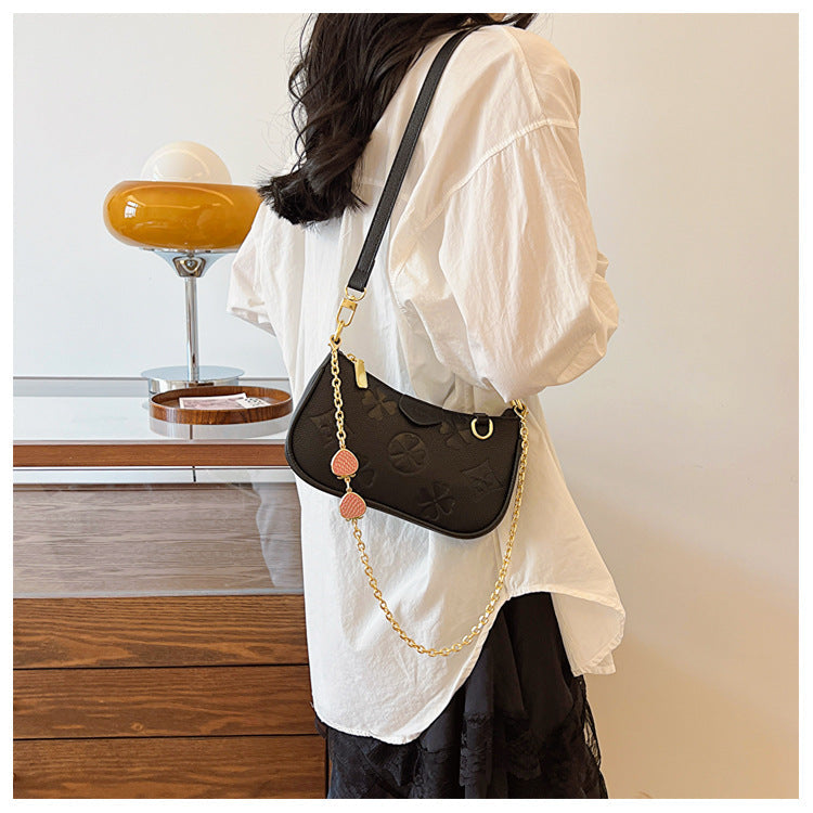 Women's Heritage Print Satchel – Mini Convertible Mahjong Bag with Artisan Monogram & Chain Strap