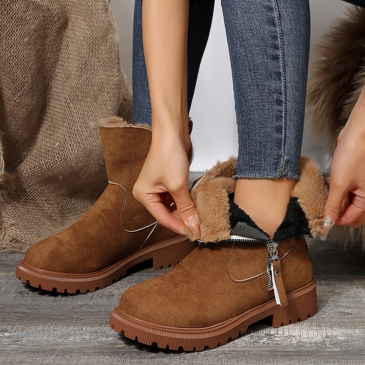Women's Snowdrop Boots - Plush Lined Side Zip Ankle Boots (US 4-10.5)