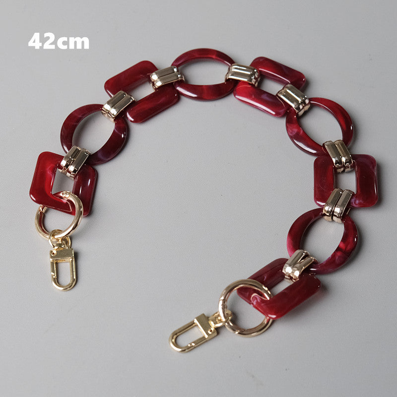Ounamei Retro Colorblock Acrylic Chain Strap