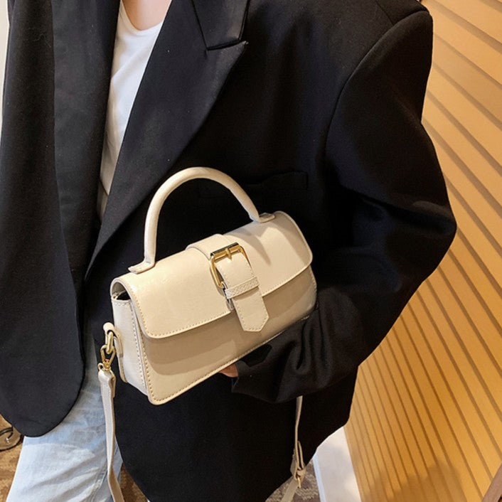 Women's Cantle Mini Satchel - Equestrian-Architectural Bag with Convertible Carry