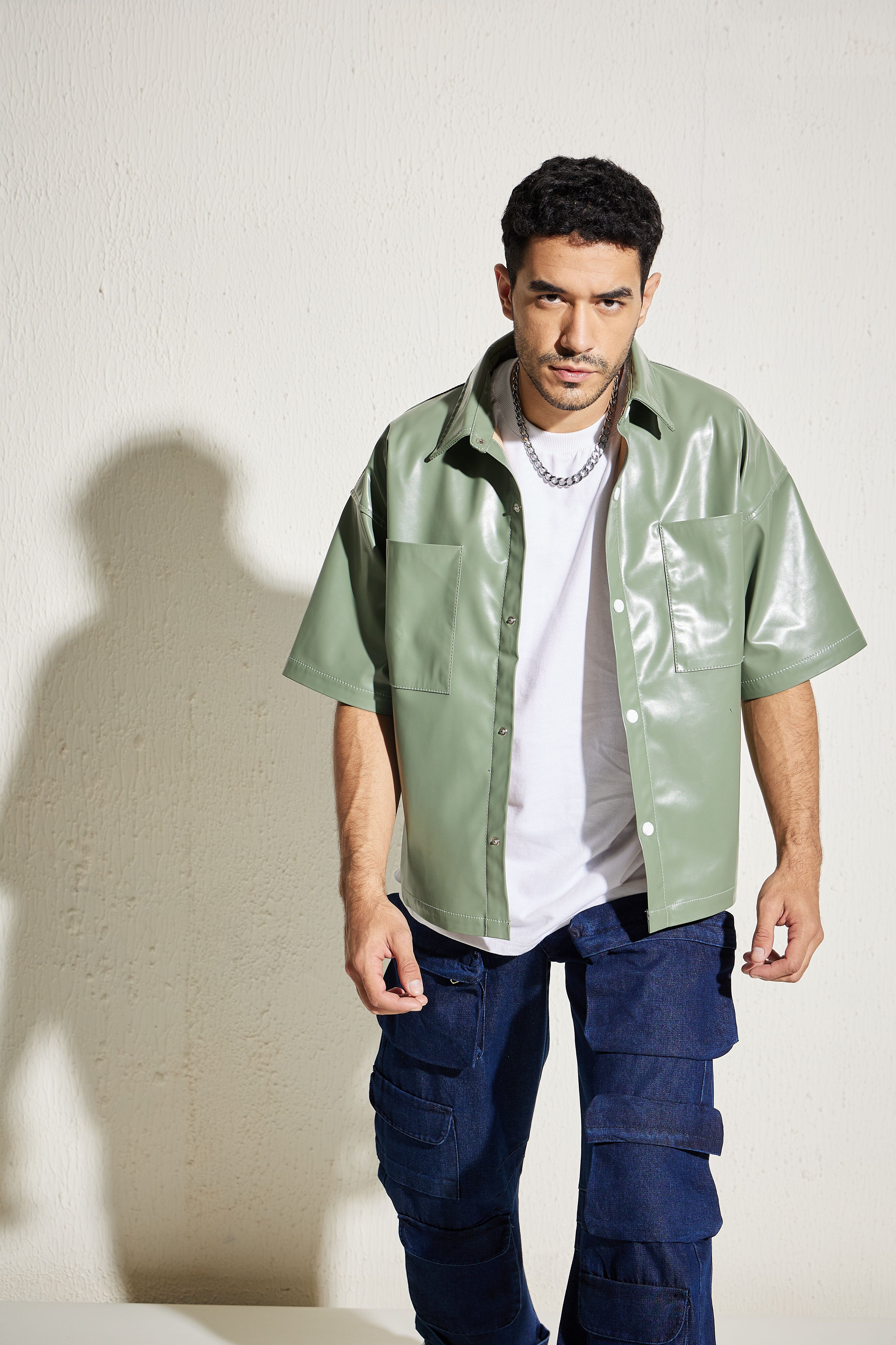 Olive Pu Shacket - qivii