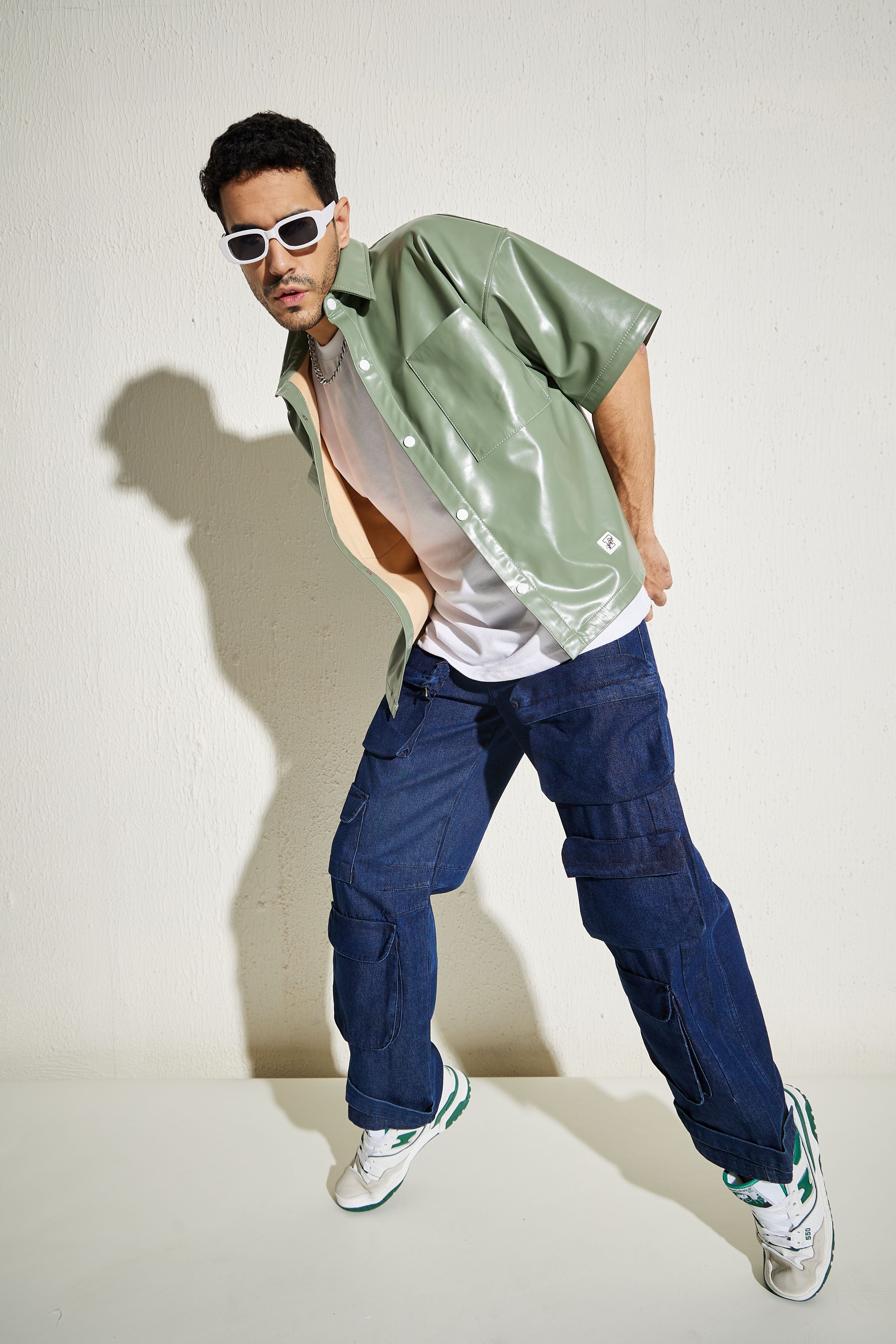 Olive Pu Shacket - qivii