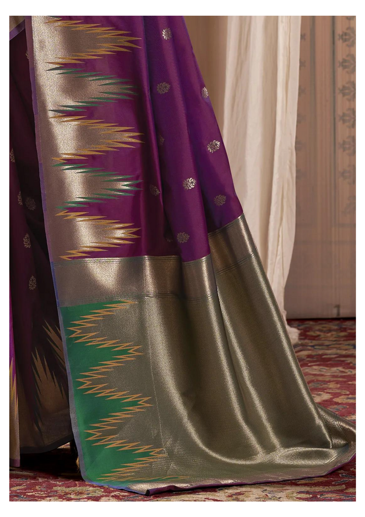 Purple Banarasi Silk Saree