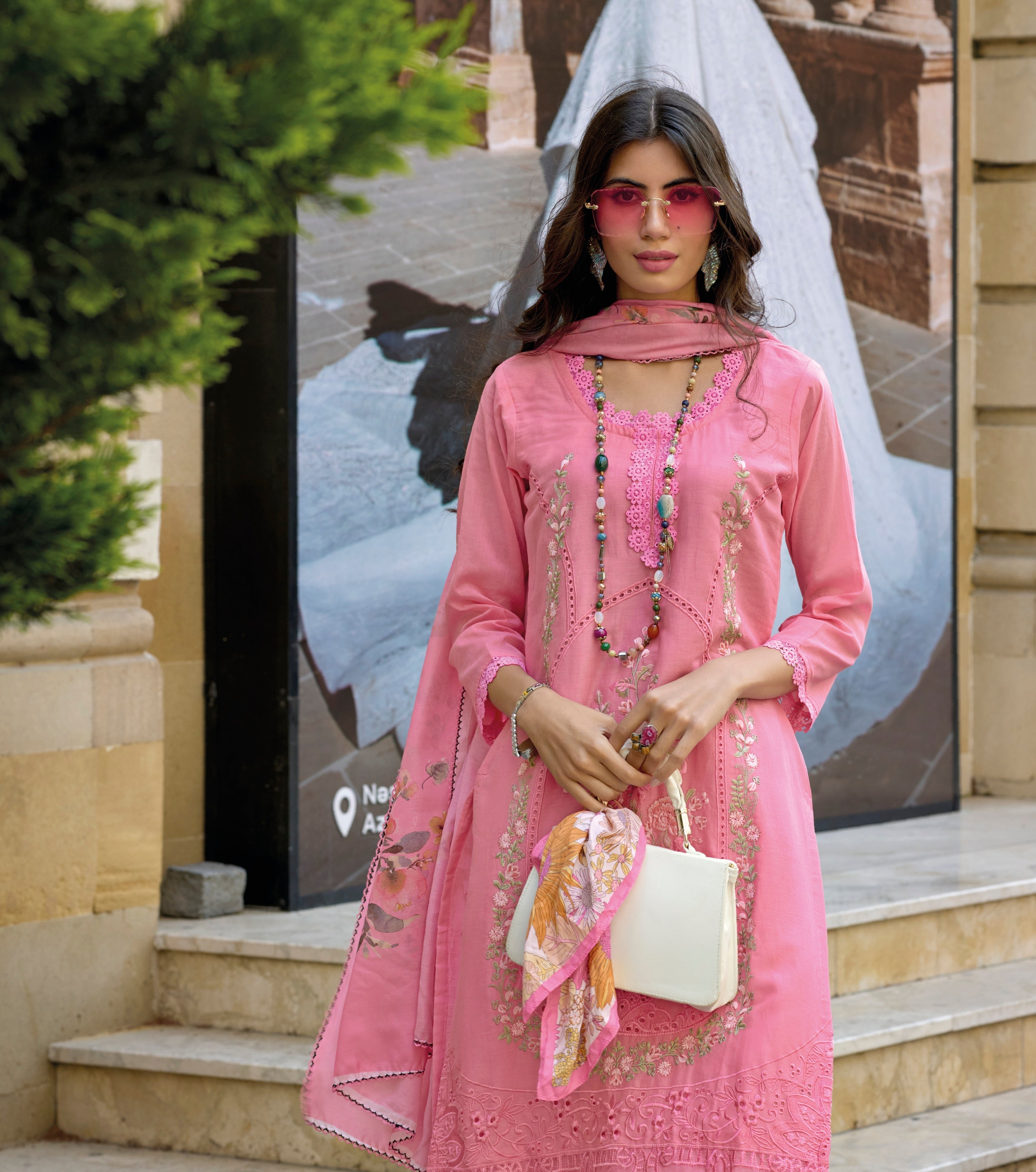PINK COTTON WITH EMBROIDERY WORK SALWAR SUIT - qivii