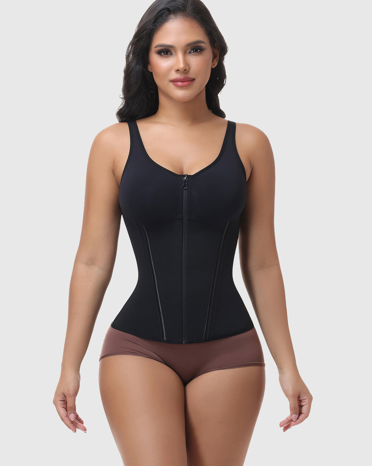 Front Zipper Adjustable Strap Waist Trainer Shapewear Vest