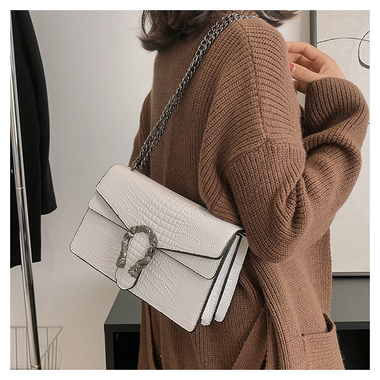 Women's Chain Flap Bag - Trendy PU Leather Shoulder & Crossbody Purse