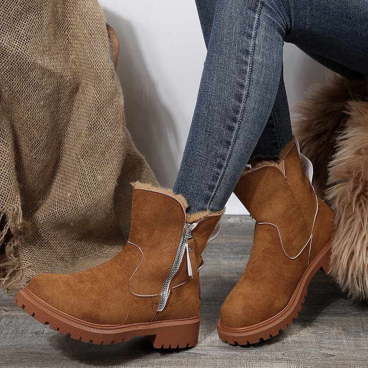 Women's Snowdrop Boots - Plush Lined Side Zip Ankle Boots (US 4-10.5)
