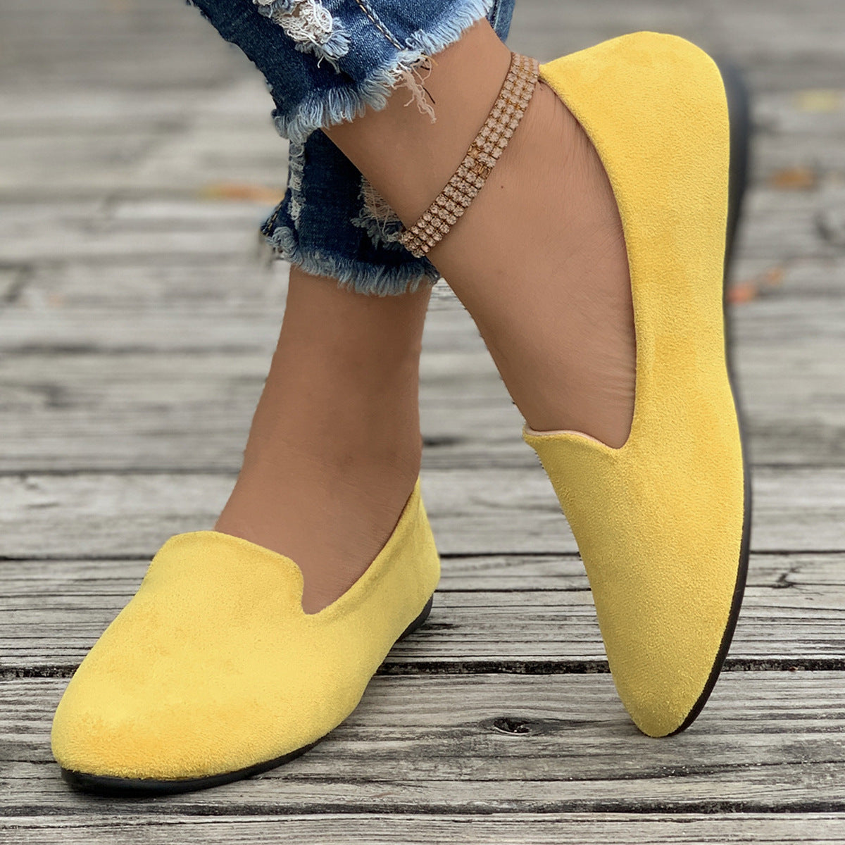 Women's Plus Size Pointed-Toe Slip-On Loafers Casual Flat Comfort Shoes