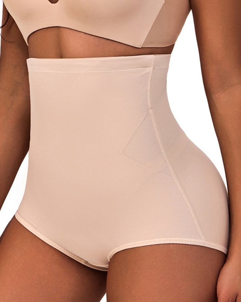 High Waist Compression Mesh Patchwork Tummy Control Panties  - By Qivii
