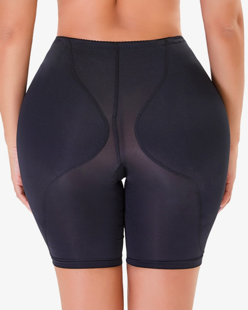 Mesh High Waisted Hip Lifting Shaping Shorts With Sponge Pad  - By Qivii