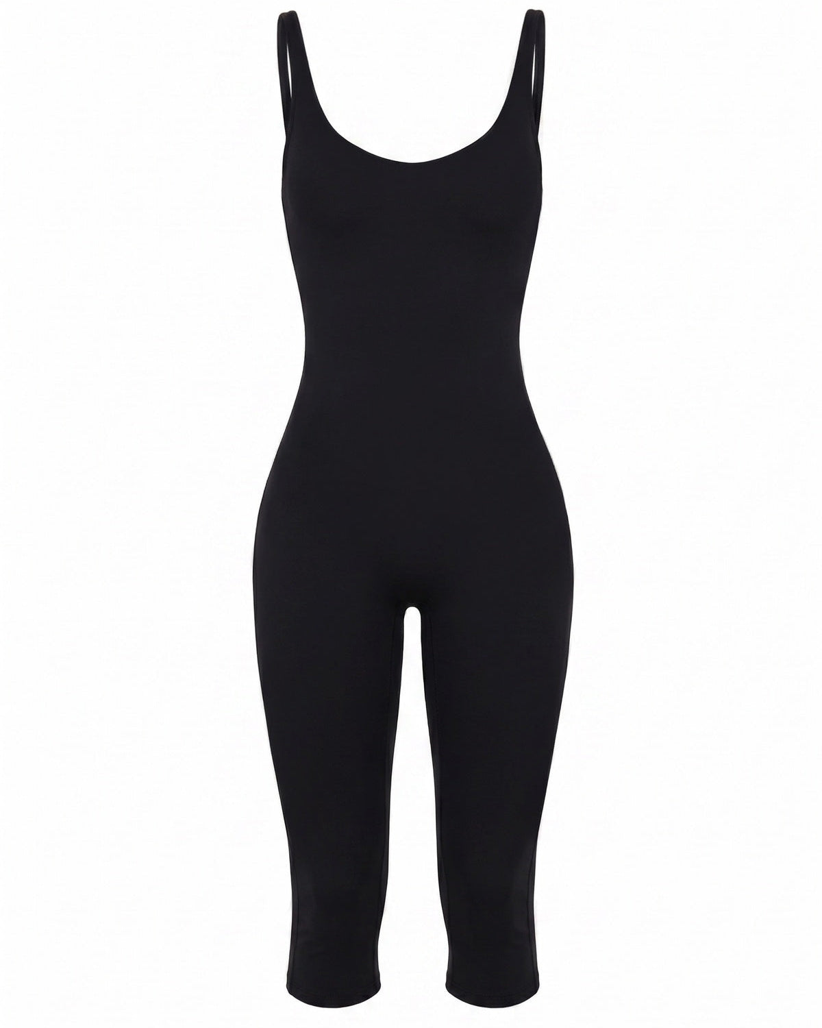 Solid Sleeveless Bodycon Capri Length Jumpsuit  - By Qivii