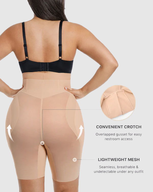 High Waist Tummy Control Hip Enhancer Padded Mesh Short