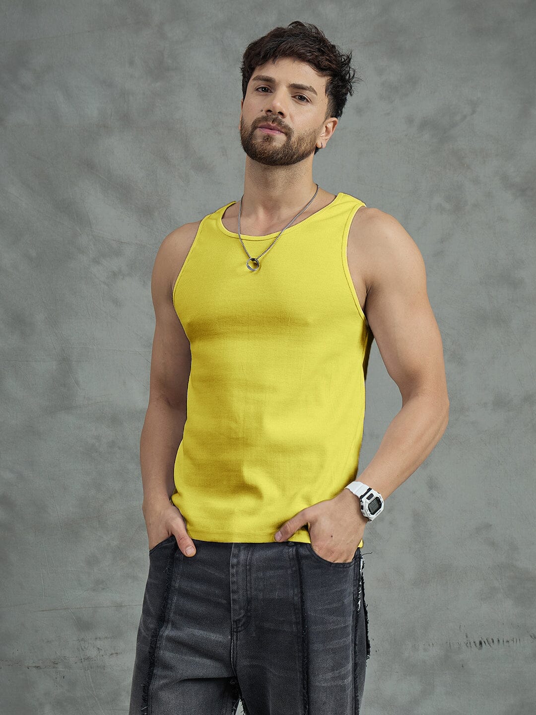Chrome Yellow Ribbed Vest